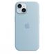 Чохол Apple iPhone 15 Silicone Case with MagSafe Light Blue (MWND3) 00000047352 фото 1