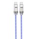 Кабель HOCO U113 Solid 100W silicone charging data cable Type-C to Type-C Blue (6931474790118) 33073 фото 1