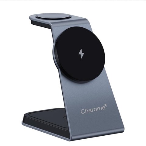 Беспроводное зарядное устройство для CHAROME H14 3-in-1 Wireless Charging Stand Silver (6974324910854 ) 45337 фото