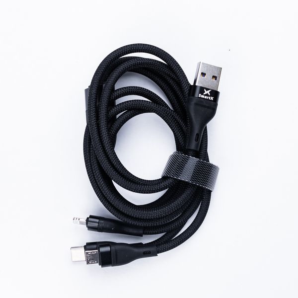 Кабель SmartX 3-in-1 Charging Data Cable USB-A to microUSB/USB-C/Lightning кабель для зарядки 3 в 1 2140008481 фото