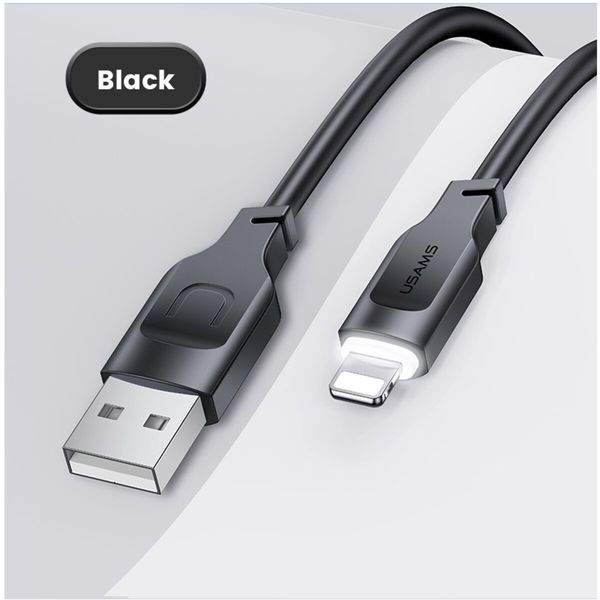 Кабель Usams US-SJ565 Lightning 2.4A Charging & Data Cable Lithe Series 1.2m Black (SJ565USB01) 22499 фото