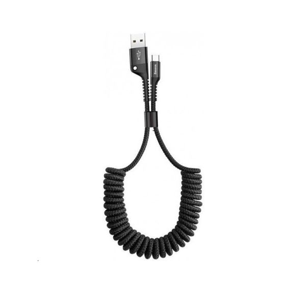 Кабель Baseus Fish eye Spring Data Cable For Type-C 3A 1M Black (CATSR-01) 49340 фото