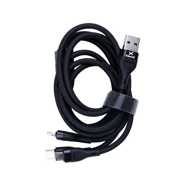 Кабель SmartX 3-in-1 Charging Data Cable USB-A to microUSB/USB-C/Lightning кабель для зарядки 3 в 1 2140008481 фото