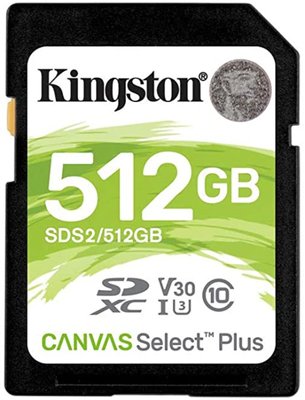 Карта пам'яті SDXC (UHS-1 U1) Kingston Canvas Select Plus 512Gb class 10 V10 (R-100MB/s) (SDS2/512GB) 11552 фото