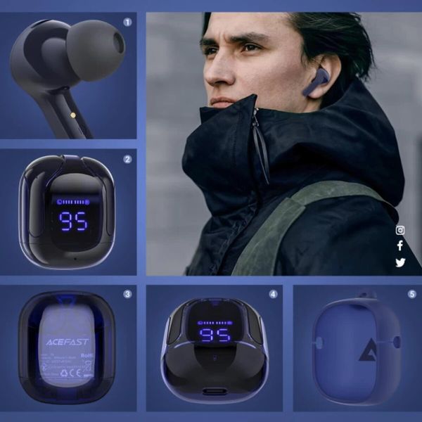 Наушники ACEFAST T6 True беспроводной стерео headset Sapphire Blue (AFT6SB) 15797 фото