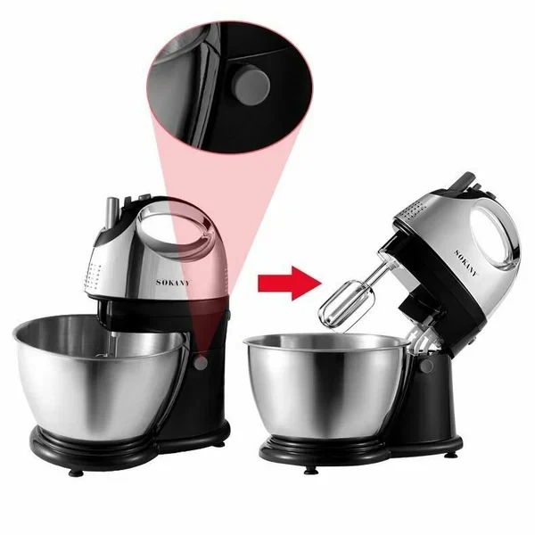 Міксер стаціонарний Sokany KF-906CS Stand Mixer 500W 4l тістоміс 2085343983 фото