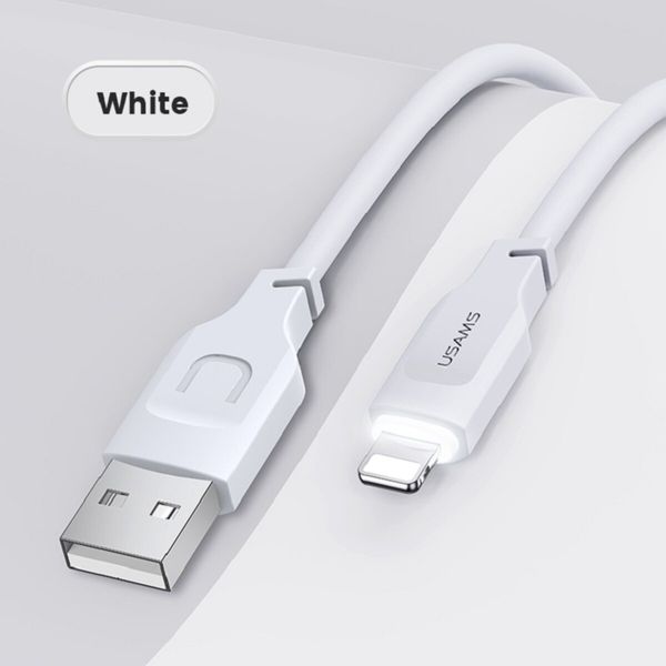 Кабель Usams US-SJ565 Lightning 2.4A Charging & Data Cable Lithe Series 1.2m White (SJ565USB02) 22500 фото