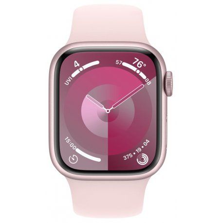 Apple Watch Series 9 41mm (GPS) Pink Aluminum Case with Light Pink Sport Band - Size S/M (MR933) 00000043706-001 фото