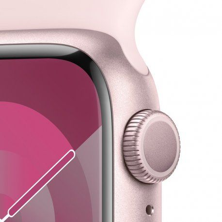 Apple Watch Series 9 41mm (GPS) Pink Aluminum Case with Light Pink Sport Band - Size S/M (MR933) 00000043706-001 фото