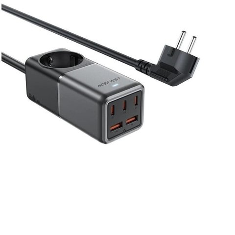 Мережевий зарядний пристрій ACEFAST Z2 PD75W GaN (3*USB-C+2*USB-A) desktop charging adapter 1,5m Black (AFZ2) 47206 фото