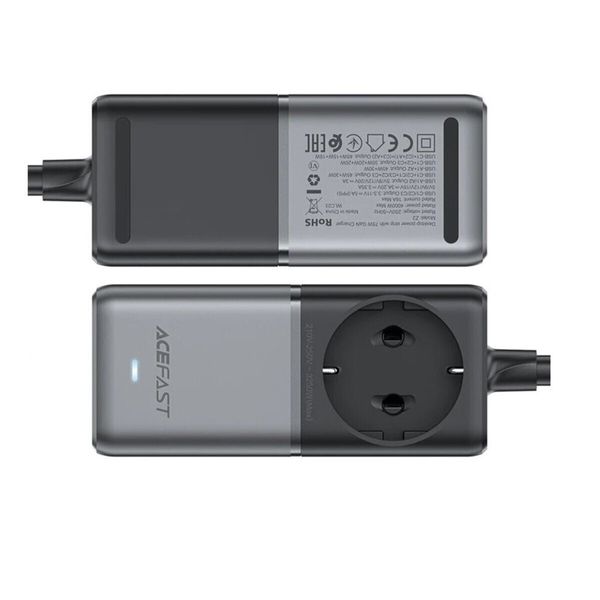 Мережевий зарядний пристрій ACEFAST Z2 PD75W GaN (3*USB-C+2*USB-A) desktop charging adapter 1,5m Black (AFZ2) 47206 фото