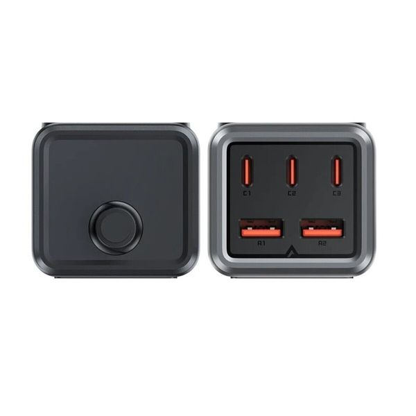 Мережевий зарядний пристрій ACEFAST Z2 PD75W GaN (3*USB-C+2*USB-A) desktop charging adapter 1,5m Black (AFZ2) 47206 фото