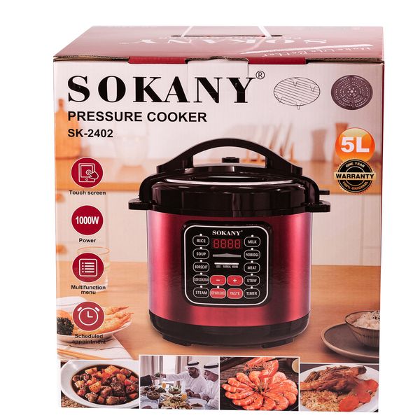 Мультиварка Sokany SK-2402-5L Pressure Cooker 1000W 5l мультиварки пароварки 2025405232 фото