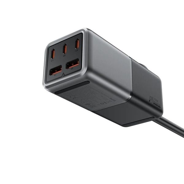 Мережевий зарядний пристрій ACEFAST Z2 PD75W GaN (3*USB-C+2*USB-A) desktop charging adapter 1,5m Black (AFZ2) 47206 фото