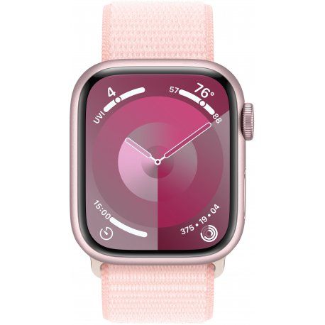 Apple Watch Series 9 41mm (GPS) Pink Aluminum Case with Light Pink Sport Loop (MR953) 00000044113-001 фото