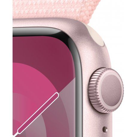 Apple Watch Series 9 41mm (GPS) Pink Aluminum Case with Light Pink Sport Loop (MR953) 00000044113-001 фото