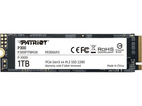 SSD M.2 Patriot P300 1TB NVMe 2280 PCIe 3.0x4 3D NAND TLC (P300P1TBM28) 11090 фото