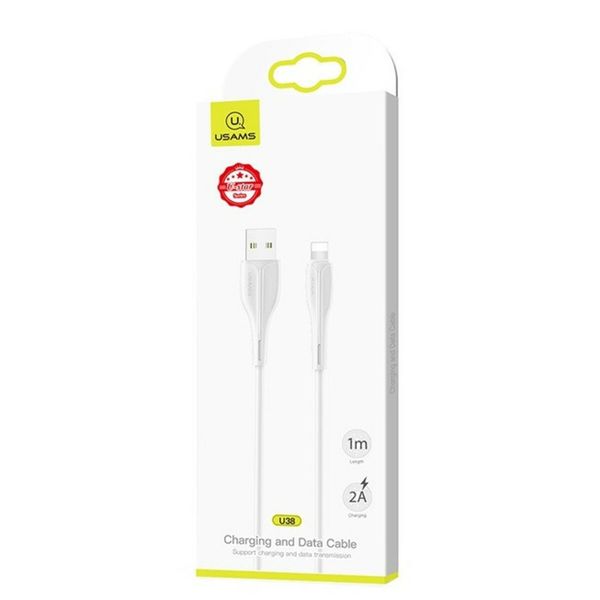 Кабель Usams US-SJ371 U38 Lightning Charging and Data Cable 1m White (SJ371USB02) 22508 фото