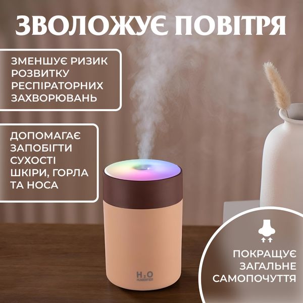 Зволожувач повітря USB Colorful Humidifier 300ml міні зволожувач повітря 2073037662 фото