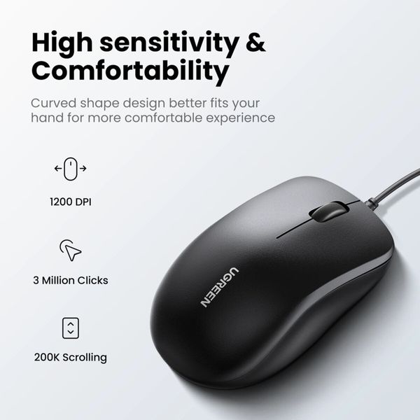 Комплект из манипулятора мыши и клавиатуры UGREEN Wired Keyboard and Mouse Combo (UGR-15217) 51715 фото