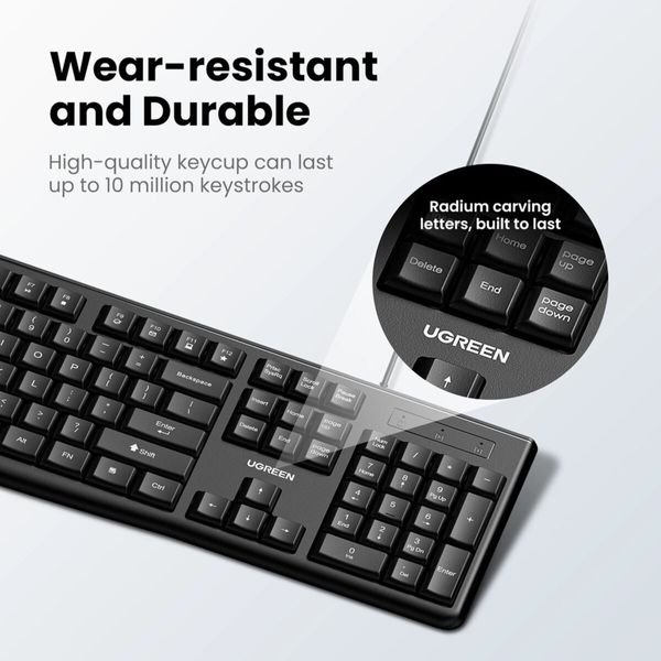 Комплект из манипулятора мыши и клавиатуры UGREEN Wired Keyboard and Mouse Combo (UGR-15217) 51715 фото