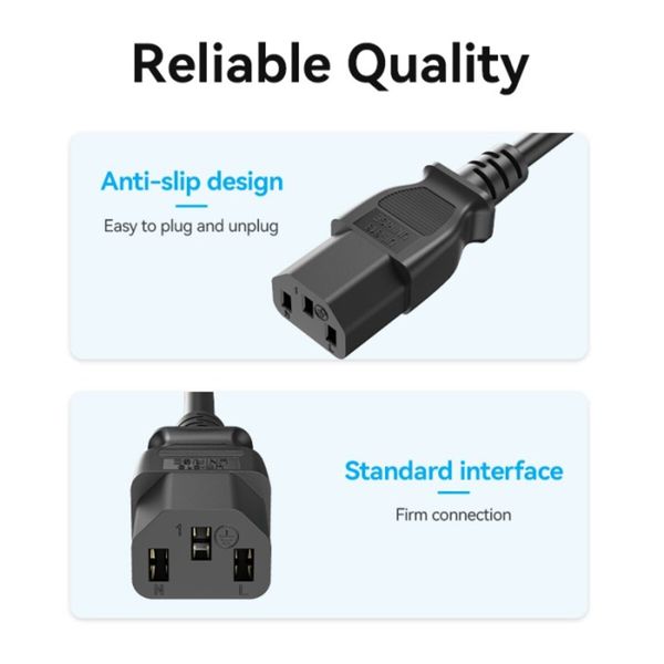 Кабель Vention 3-Prong Power Cord 1.8M C13 Connector EU-Plug (ZCGBAC) (ZCGBAC) 48015 фото