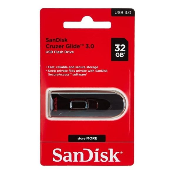 Flash SanDisk USB 2.0 Cruzer Glide 32Gb Black/Red (SDCZ60-032G-B35) 8928 фото