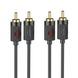 Аудiокабель HOCO UPA29 dual RCA red and white double lotus audio cable Black (6942007607766 ) 49115 фото 1