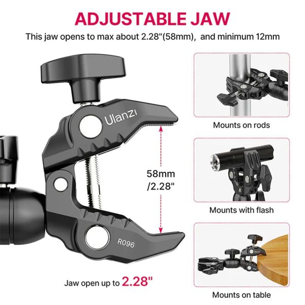 Шарнірне кріплення Ulanzi R096 Double Super Clamp (UV-2870 R096) (UV-2870) 50046 фото