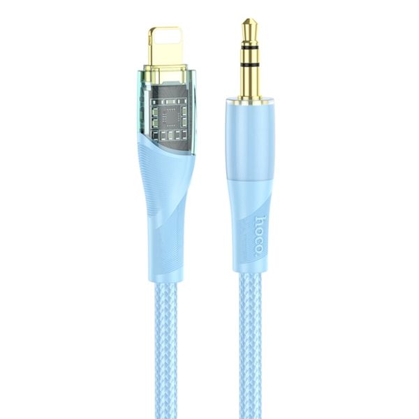 Аудiокабель HOCO UPA25 Transparent Discovery Edition Digital audio conversion cable iP Blue (6931474791160) 41559 фото