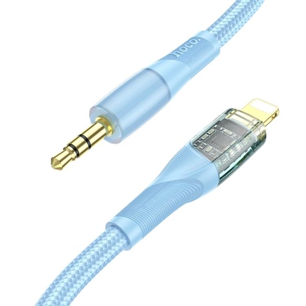 Аудiокабель HOCO UPA25 Transparent Discovery Edition Digital audio conversion cable iP Blue (6931474791160) 41559 фото