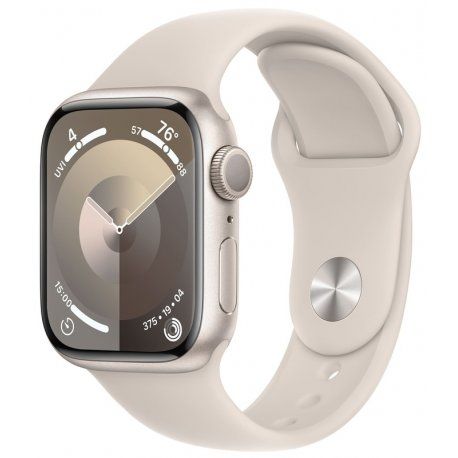 Apple Watch Series 9 41mm (GPS) Starlight Aluminum Case with Starlight Sport Band - Size S/M (MR8T3) 00000043700-001 фото