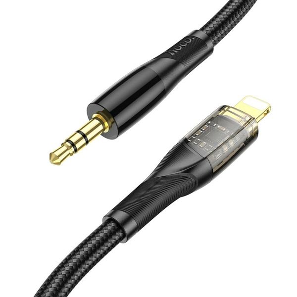 Аудiокабель HOCO UPA25 Transparent Discovery Edition Digital audio conversion cable iP Black (6931474791153) 41560 фото