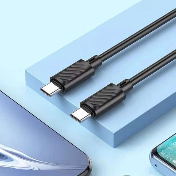 Кабель HOCO X88 Gratified 60W charging data cable for Type-C to Type-C Black (6931474783363) 45542 фото