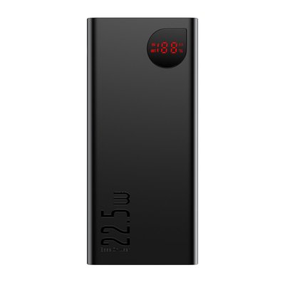 Зовнішній акумулятор Baseus Adaman Metal Digital Display Quick Charge Power Bank 20000mAh22.5W Black (PPAD000101) 15095 фото