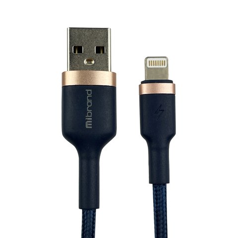 Кабель Mibrand MI-71 Metal Braided Cable USB for Lightning 2.4A 1m Navy Blue (MIDC/71LNB) 24636 фото