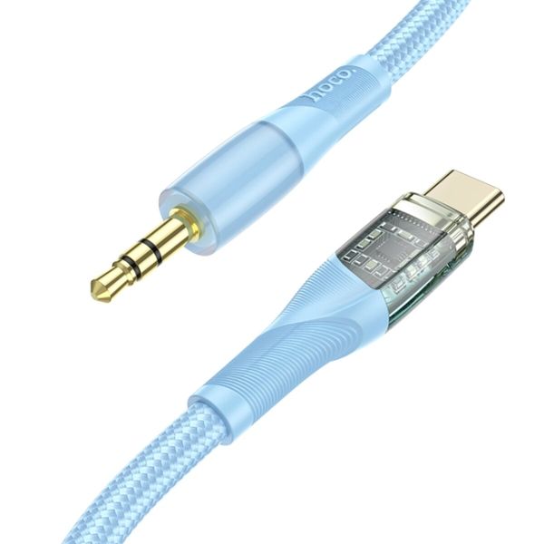 Аудiокабель HOCO UPA25 Transparent Discovery Edition Digital audio conversion cable Type-C Blue (6931474791184) 41561 фото