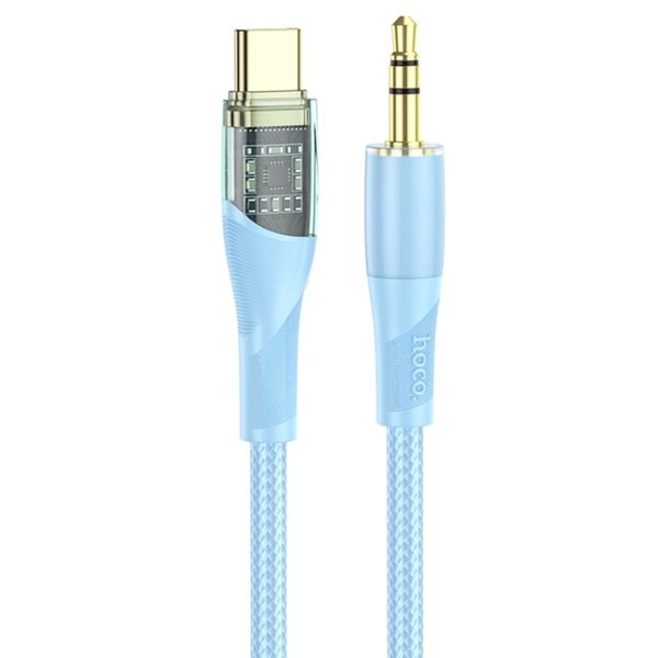 Аудiокабель HOCO UPA25 Transparent Discovery Edition Digital audio conversion cable Type-C Blue (6931474791184) 41561 фото