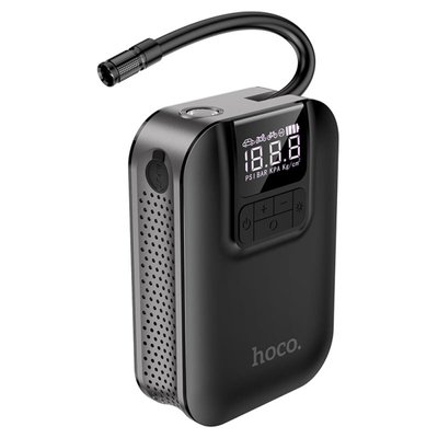 Автомобільний насос HOCO S53 Breeze portable smart air pump Black (6931474750136) 24854 фото