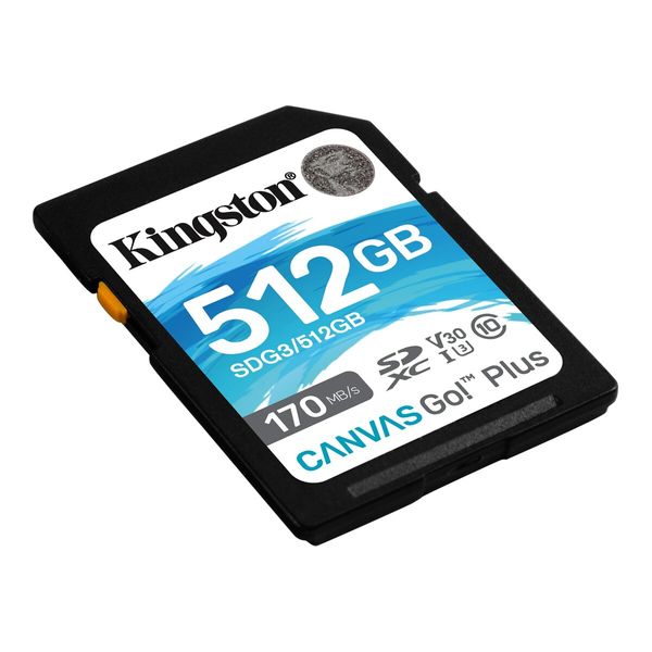 SDXC (UHS-1 U3) Kingston Canvas Go Plus 512Gb Class 10 V30 (R170MB/s, W90MB/s) (SDG3/512GB) 11165 фото