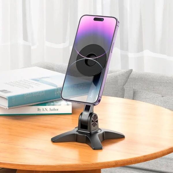 Тримач для мобільного HOCO HD2 Joy ring magnetic desktop stand Black (6931474797018) 44067 фото