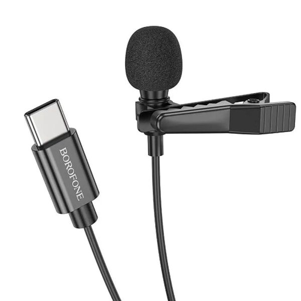 Мікрофон-петличка BOROFONE BFK11 Elegant lavalier microphone Type-C Black (6941991106682) 50558 фото