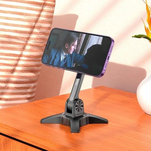 Тримач для мобільного HOCO HD2 Joy ring magnetic desktop stand Black (6931474797018) 44067 фото