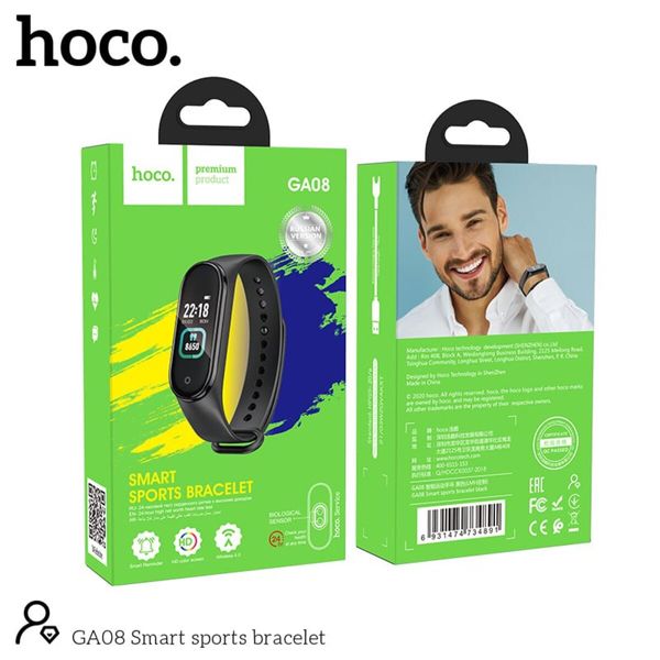 Фитнес-браслет HOCO GA08 Smart sports bracelet(russian version) Black (6931474734891) 49531 фото