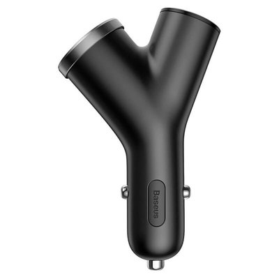 АЗП Baseus Y type dual USB+cigarette lighter extended car charger 3.1 A Black (CCALL-YX01) 10426 фото