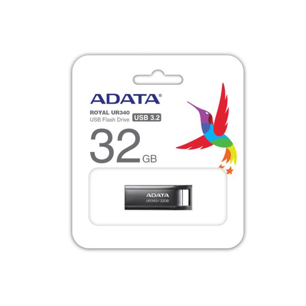 Flash A-DATA USB 3.2 UR340 32Gb Black (AROY-UR340-32GBK) 43563 фото