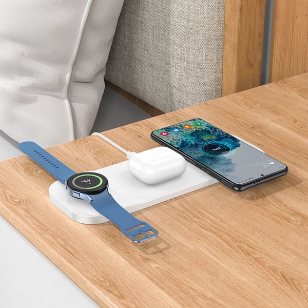 Беспроводное зарядное устройство для HOCO CQ6 Power 3-in-1 Wireless Fast Charger (SAM Watch) White (6942007612036 ) 49054 фото