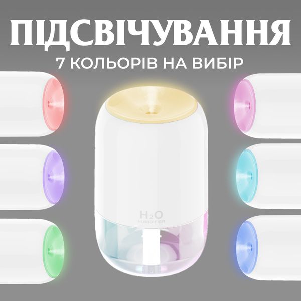 Зволожувач повітря H2O Colorfull Humidifier USB 200ml зволожувачі повітря 2073258246 фото