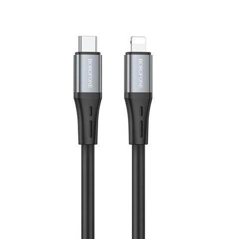 Кабель BOROFONE BX88 Solid PD silicone charging data cable for iP Black (BX88LPB) 33206 фото