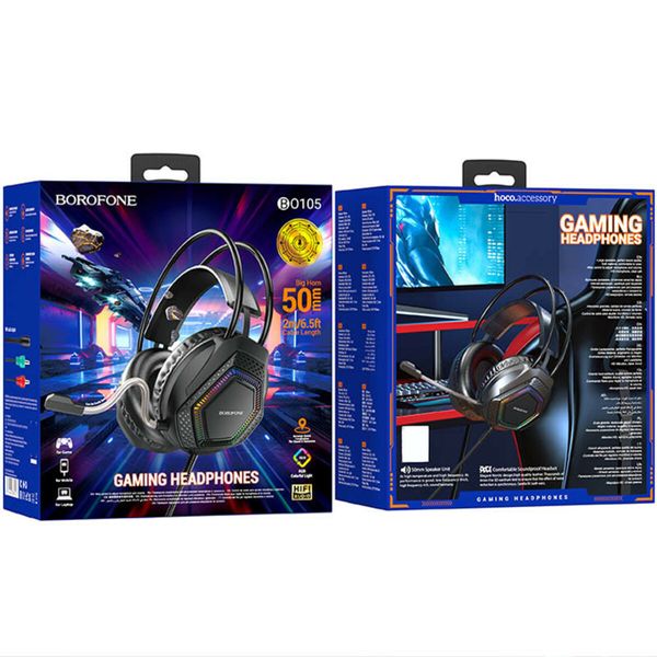 Наушники BOROFONE BO105 Thunder gaming headphones Black (BO105B) 41720 фото